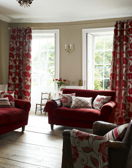 Rose cutting a curtain